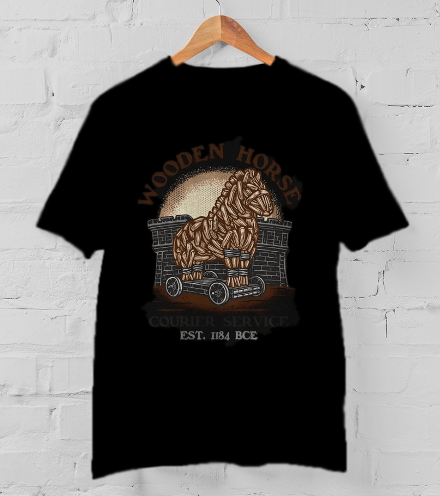 Wooden Horse Courier Service Est. 1184 BCE Trojan Horse T-Shirt