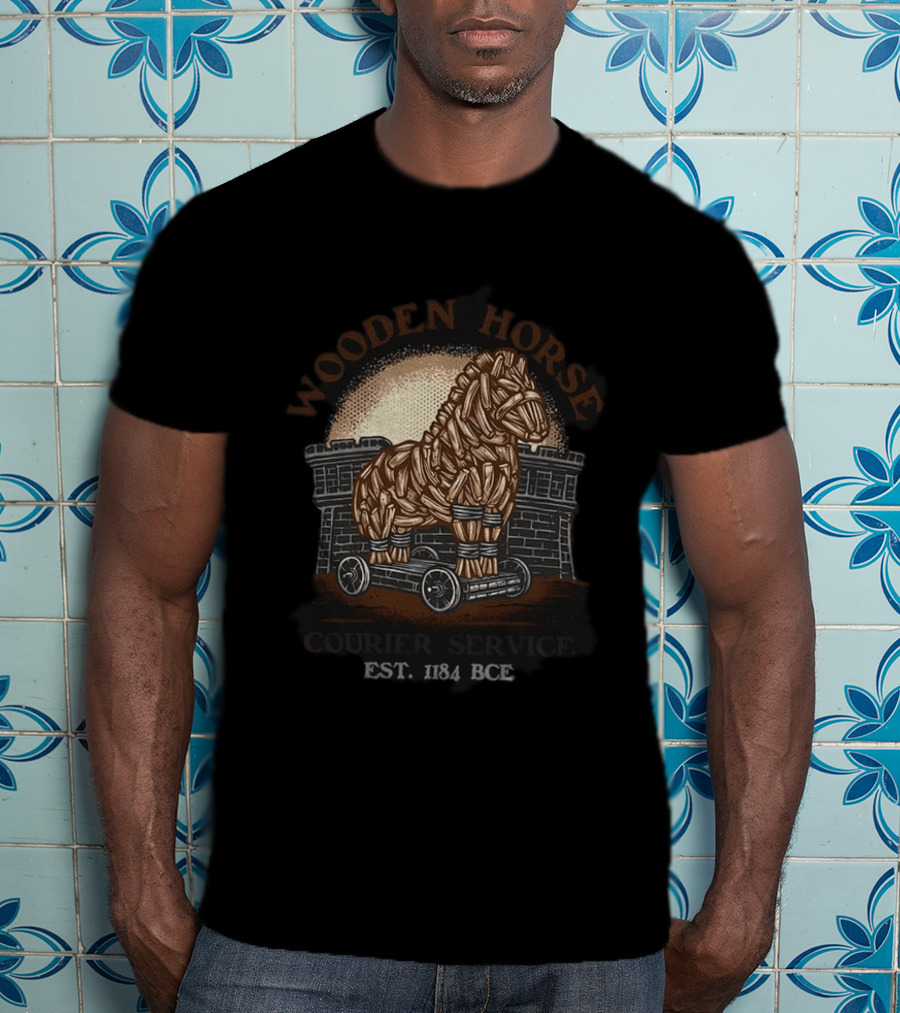 Wooden Horse Courier Service Est. 1184 BCE Trojan Horse T-Shirt