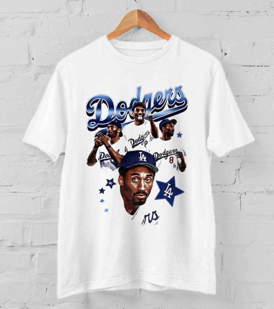 Los Angeles Dodgers Kobe Bryant Tribute Baseball Player Dodgers Jersey White T-Shirt