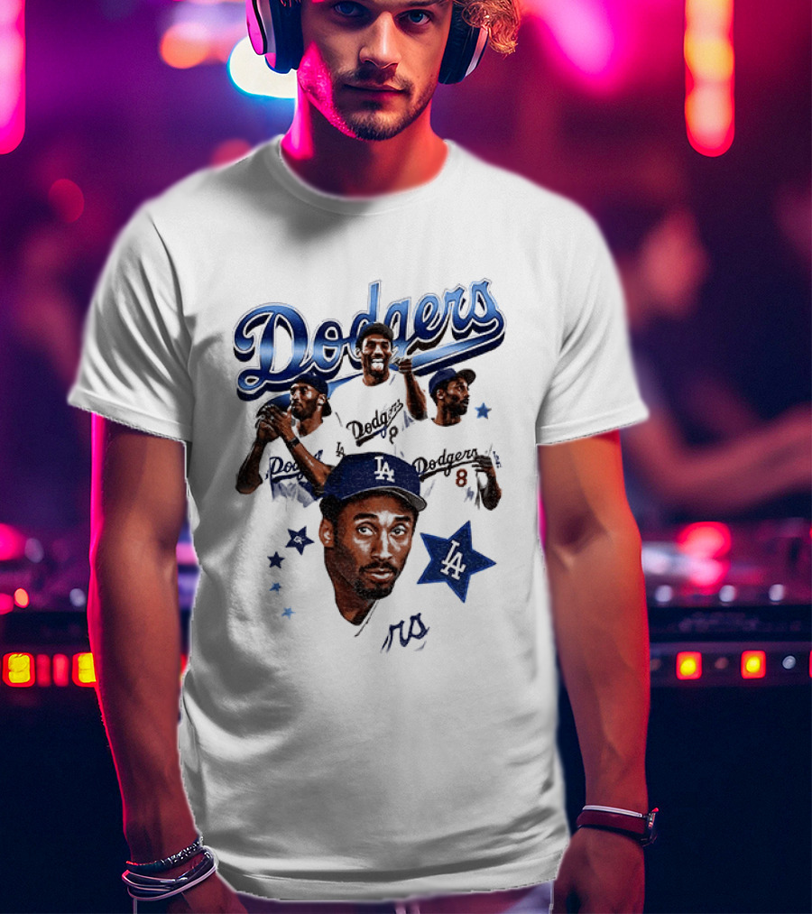 Los Angeles Dodgers Kobe Bryant Tribute Baseball Player Dodgers Jersey White T-Shirt