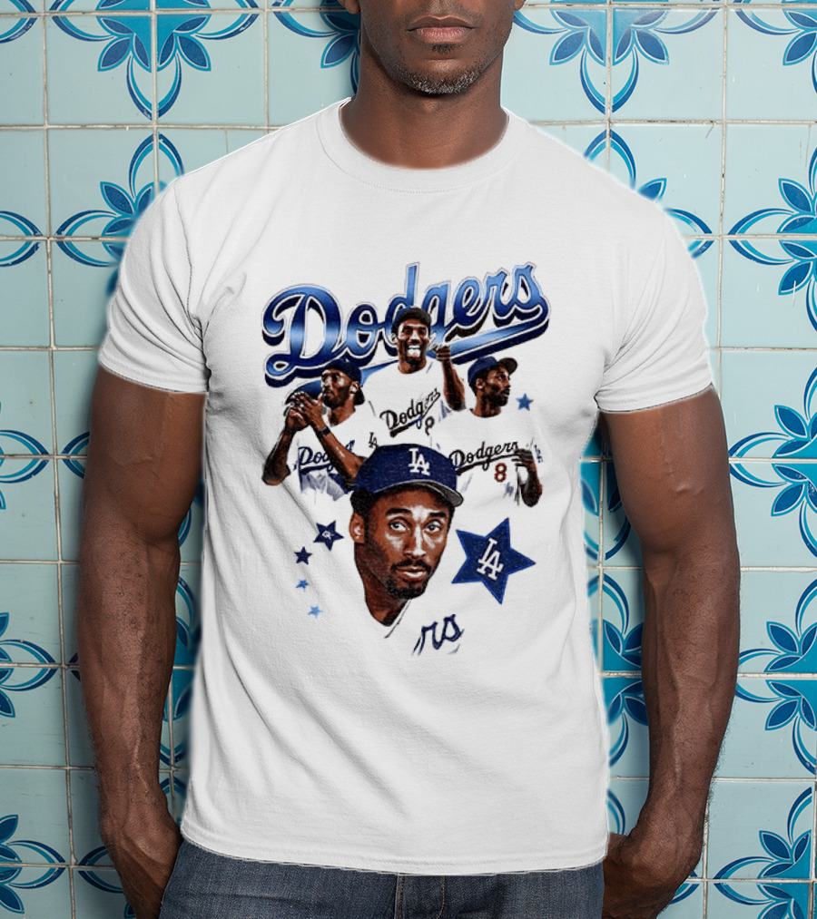 Los Angeles Dodgers Kobe Bryant Tribute Baseball Player Dodgers Jersey White T-Shirt
