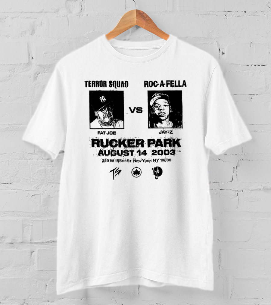 Terror Squad Fat Joe Vs Roc A Fella Jay Z Rucker Park August 30 2003 34th Annual Entertainer's Basketball Classic NYC T-Shirt