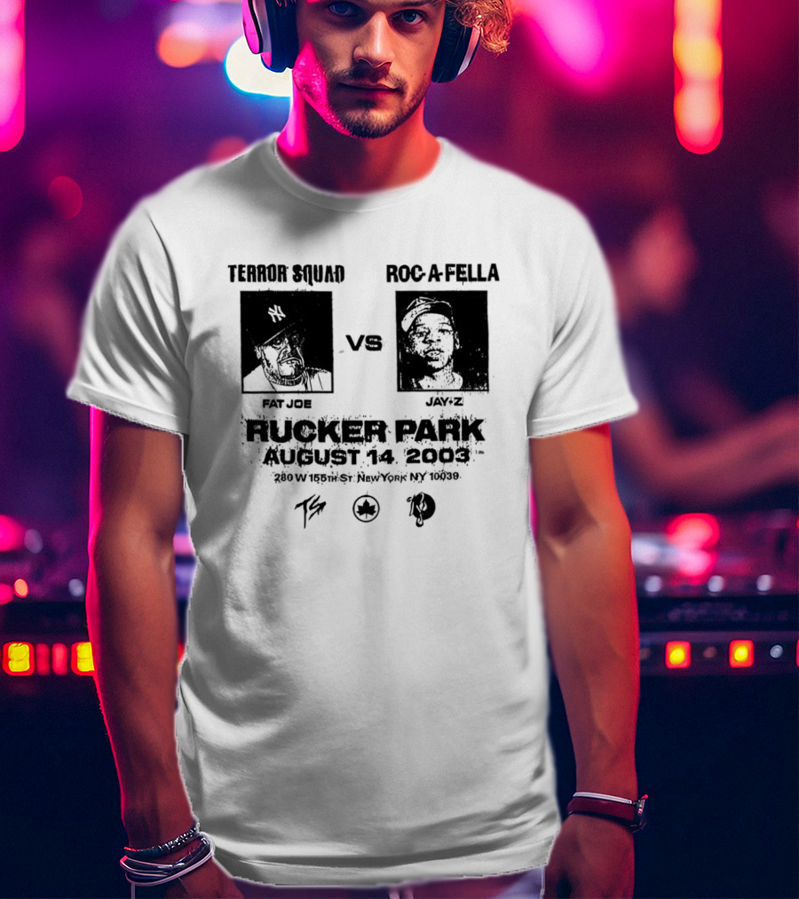Terror Squad Fat Joe Vs Roc A Fella Jay Z Rucker Park August 30 2003 34th Annual Entertainer's Basketball Classic NYC T-Shirt
