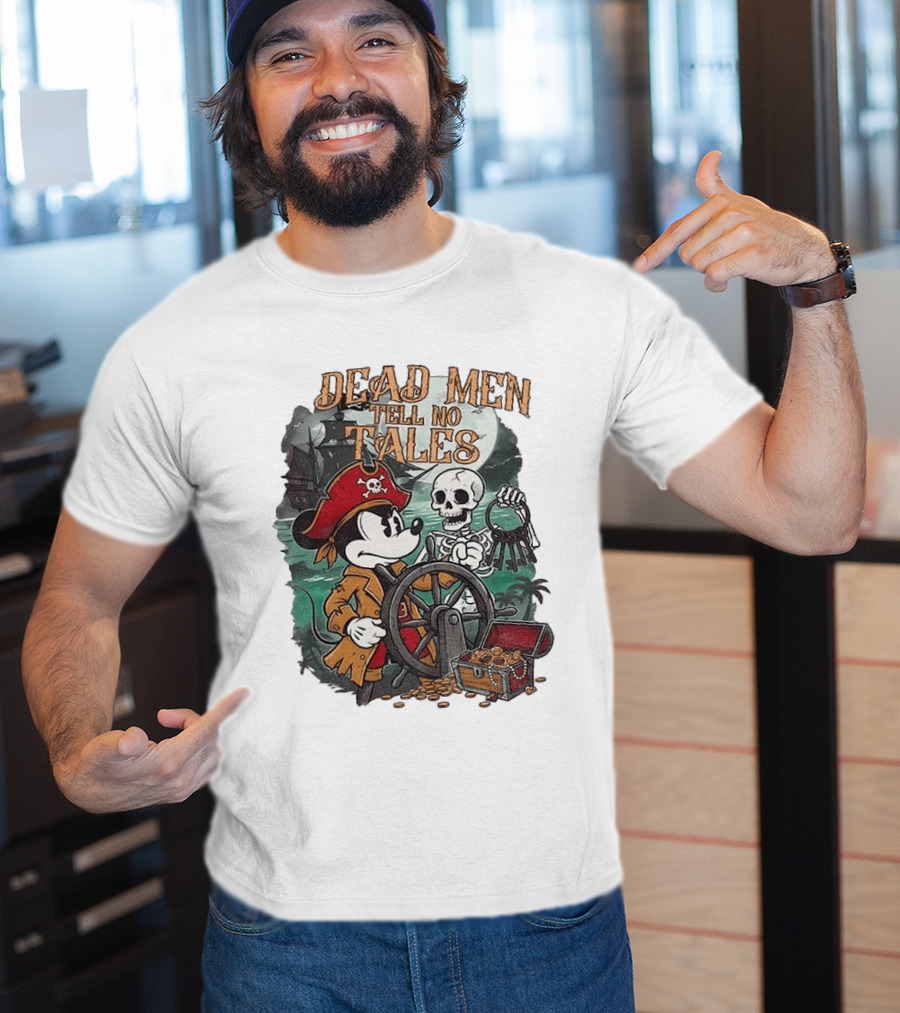 Mickey Mouse Pirate Skeleton Dead Men Tell No Tales Halloween Fantasy Adventure T-Shirt