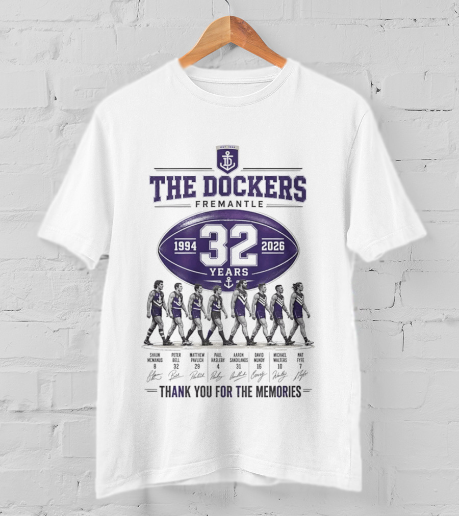 The Dockers Fremantle 1994 2026 32 Years Thank You For The Memories T-Shirt
