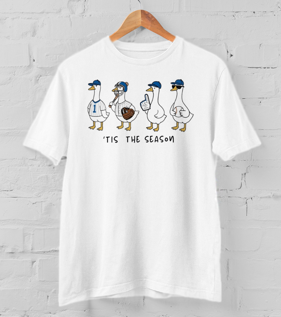 Tis The Season Baseball Geese Go Team Sports Play Ball T-Shirt