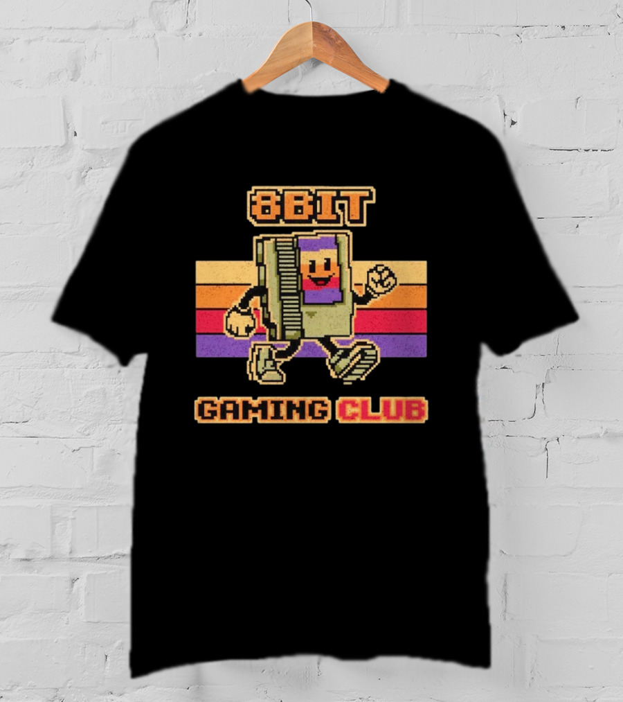 8bit Gaming Club Pixel Cartridge Retro Gamer T-Shirt