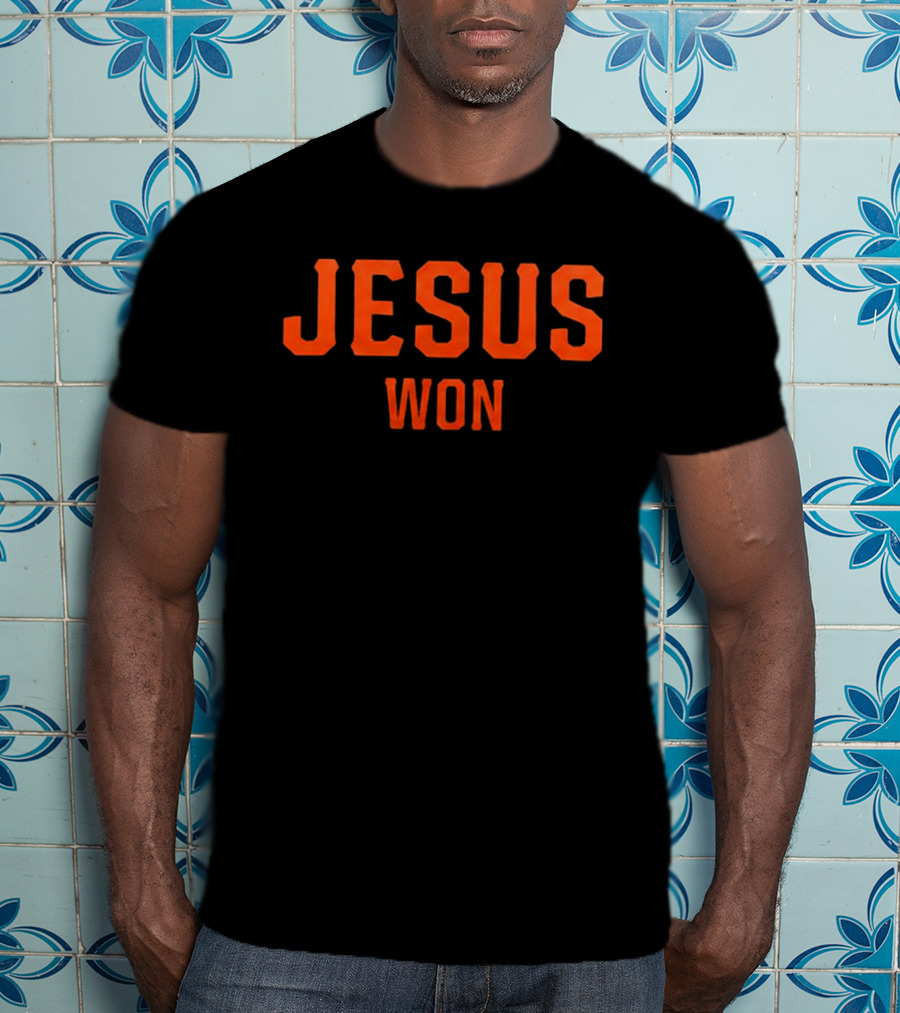 New York Giants 2026 Jesus Won Victory Celebration T-Shirt