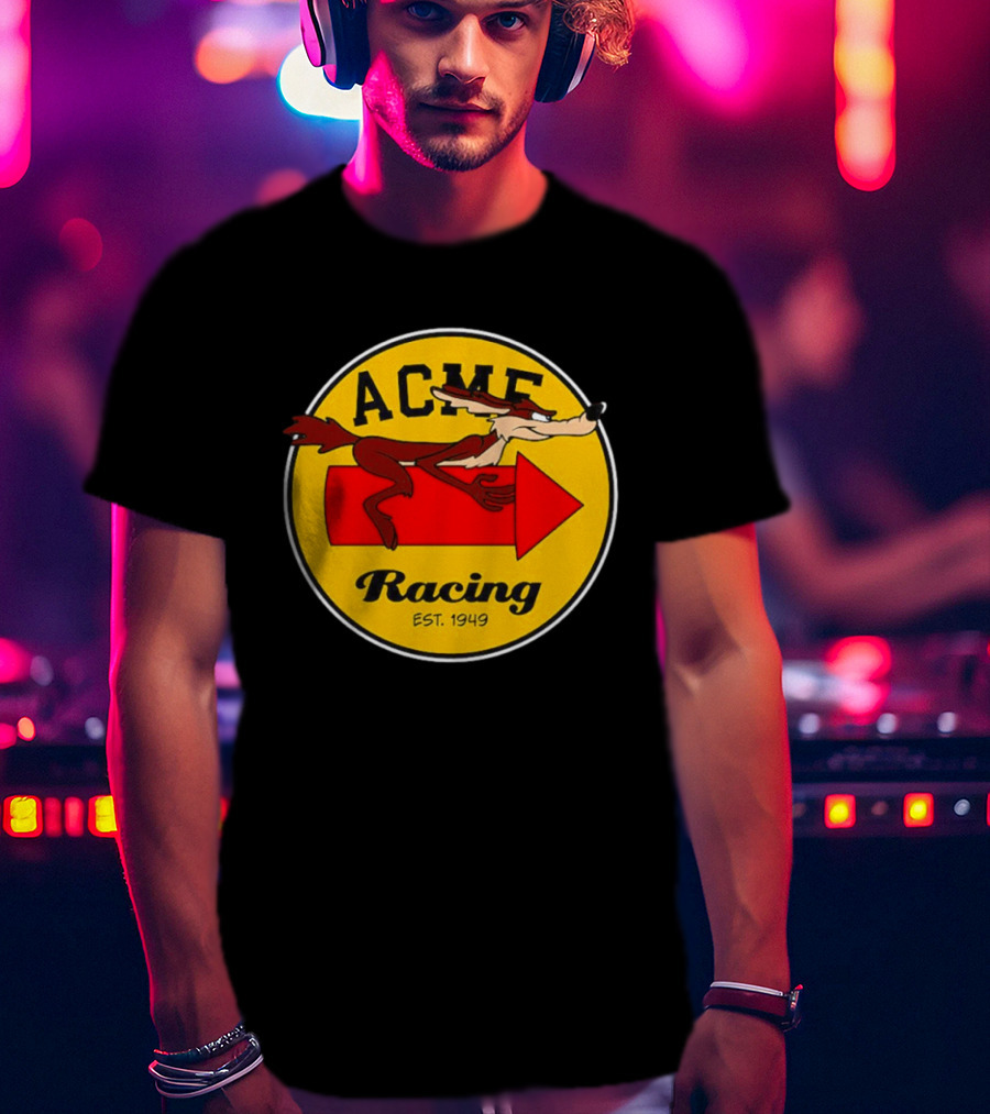 Acme Racing Wile E. Coyote Rocket Est 1949 Retro Cartoon T-Shirt