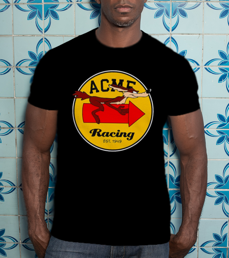 Acme Racing Wile E. Coyote Rocket Est 1949 Retro Cartoon T-Shirt
