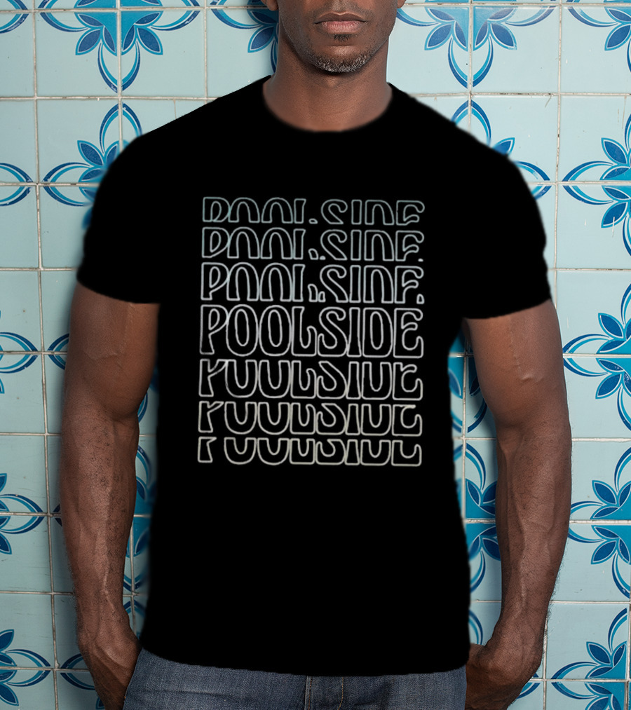 Ambient Inks Poolside Text Pattern Repeated T-Shirt