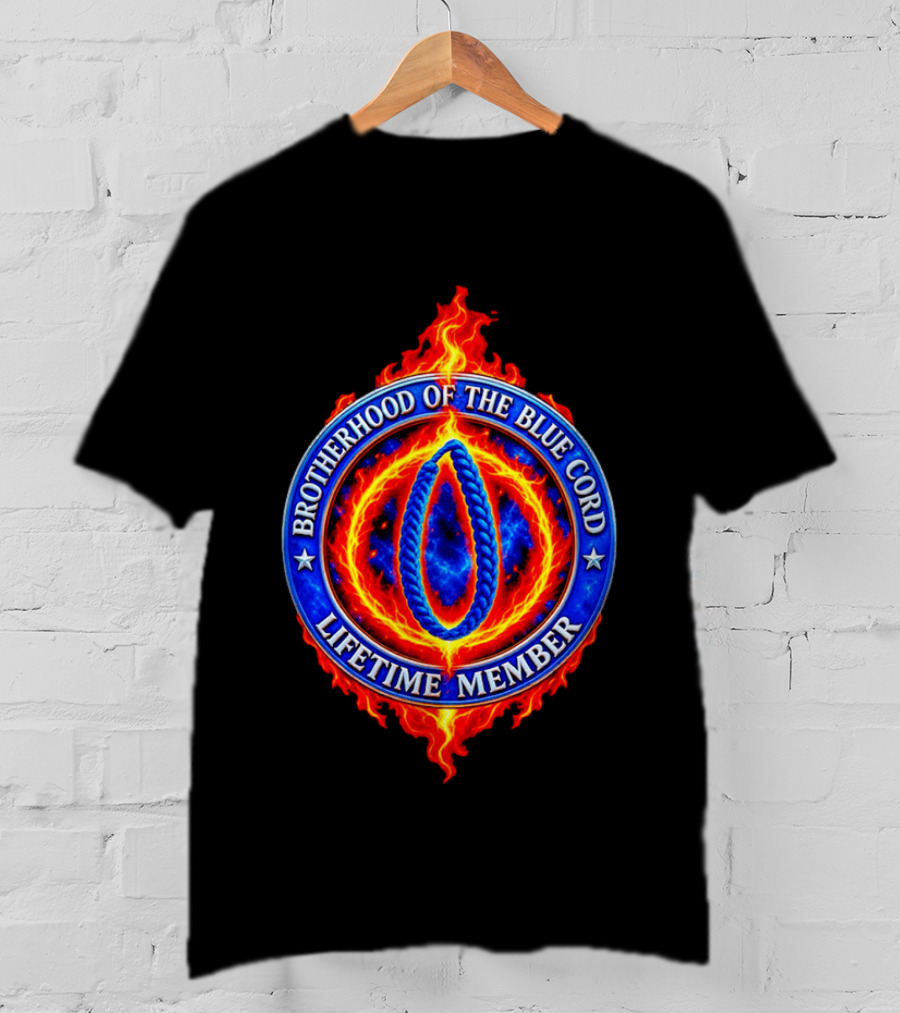 Brotherhood Of The Blue Cord Lifetime Member Fire Ring T-Shirt