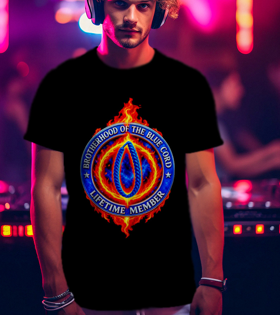 Brotherhood Of The Blue Cord Lifetime Member Fire Ring T-Shirt