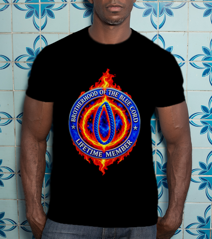Brotherhood Of The Blue Cord Lifetime Member Fire Ring T-Shirt