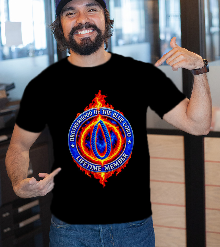 Brotherhood Of The Blue Cord Lifetime Member Fire Ring T-Shirt