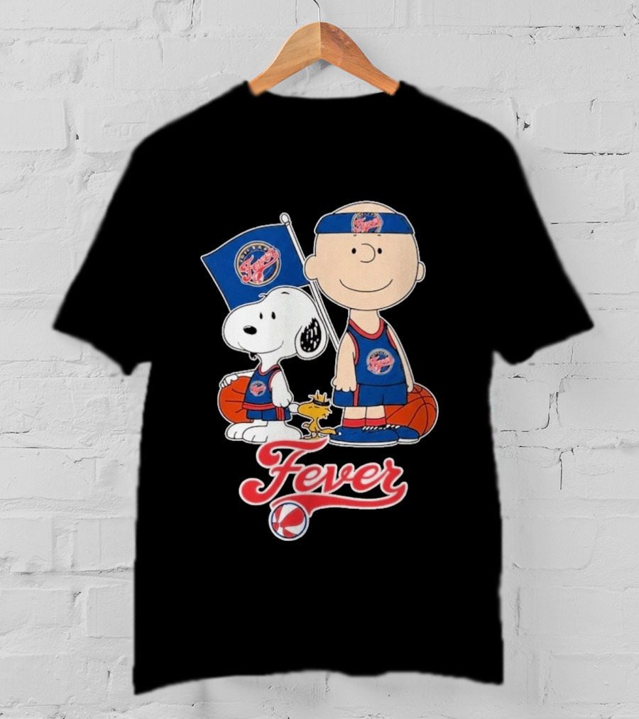 Indiana Fever Charlie Brown Snoopy WNBA Basketball Fever T-Shirt