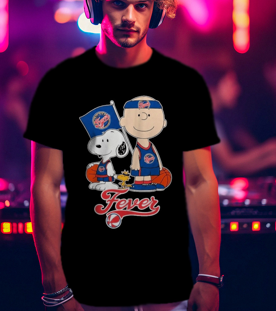 Indiana Fever Charlie Brown Snoopy WNBA Basketball Fever T-Shirt