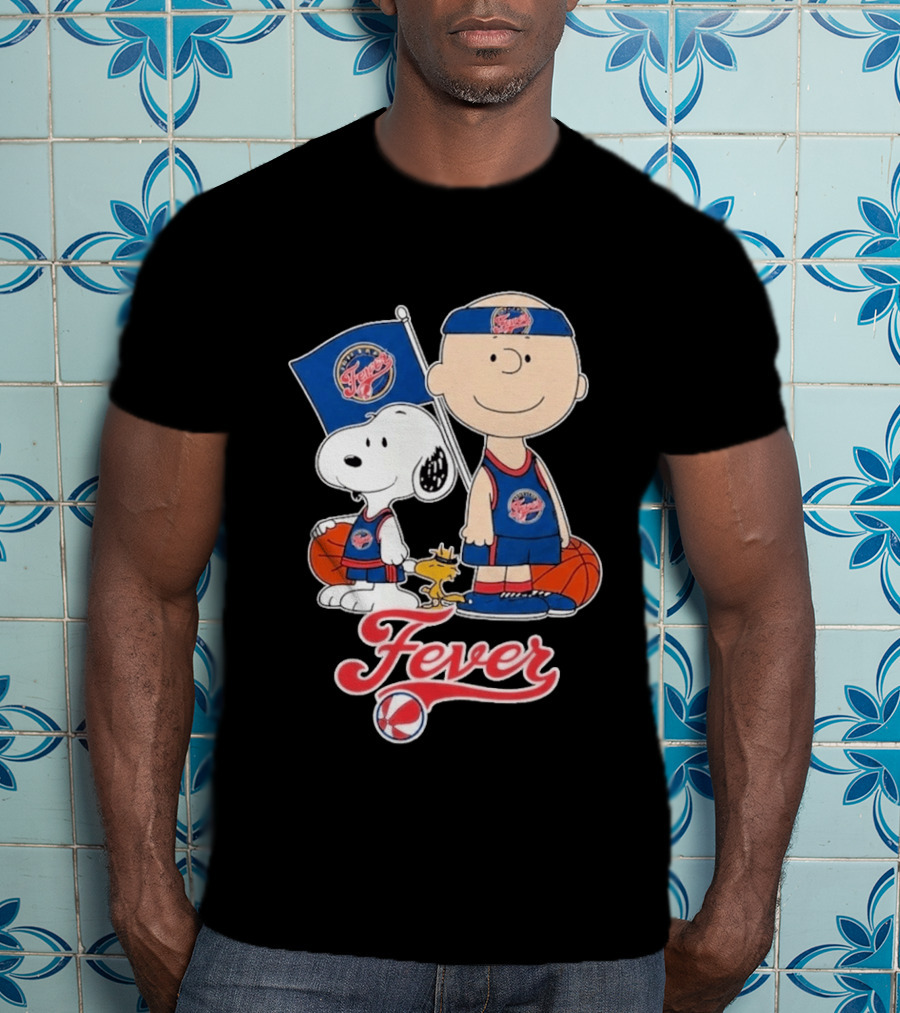 Indiana Fever Charlie Brown Snoopy WNBA Basketball Fever T-Shirt