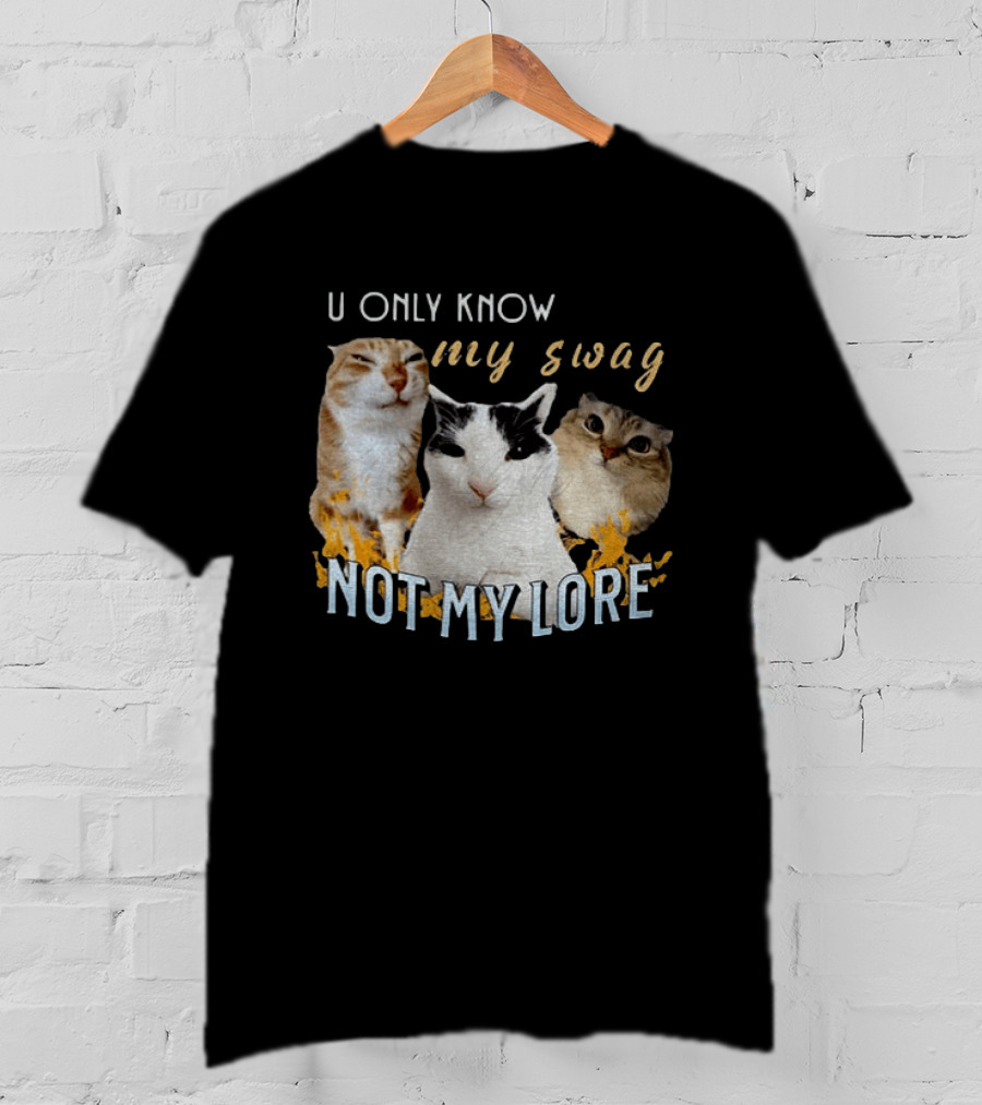 U Only Know My Swag Not My Lore Funny Cat Trio T-Shirt