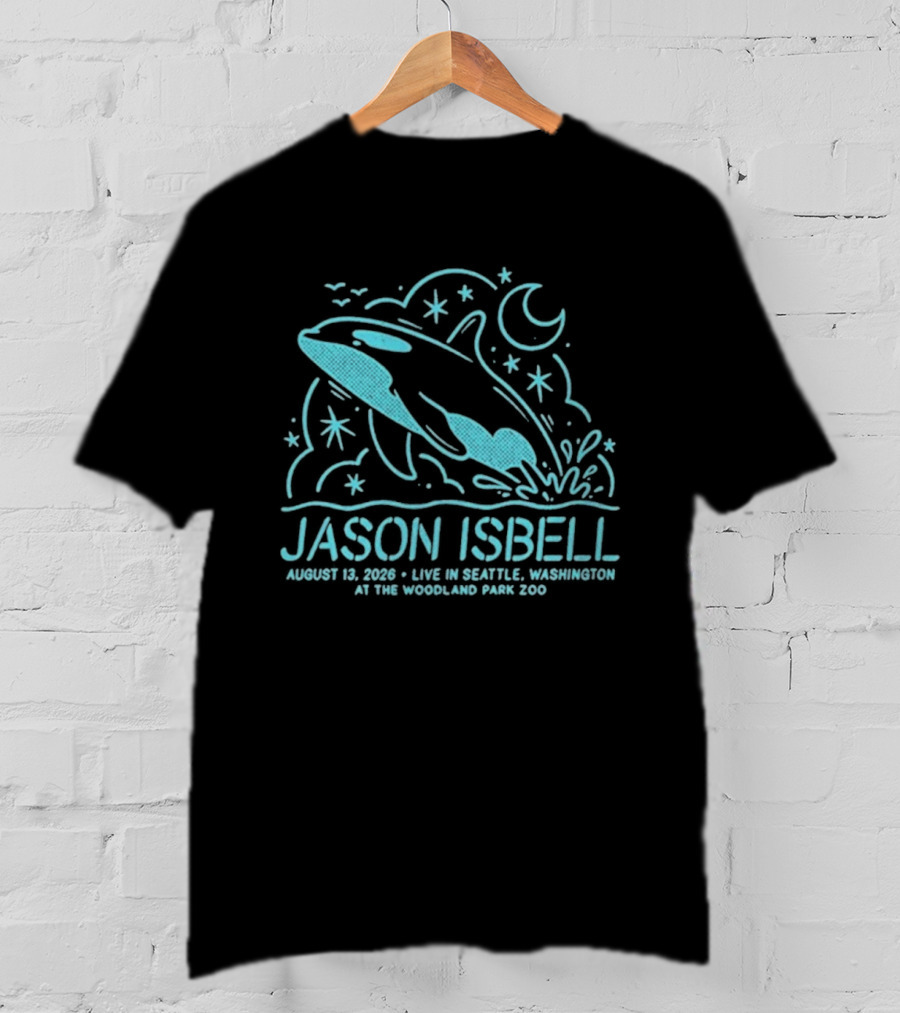 Jason Isbell Aug 13 2026 Seattle Woodland Park Zoo Whale Moon Stars T-Shirt