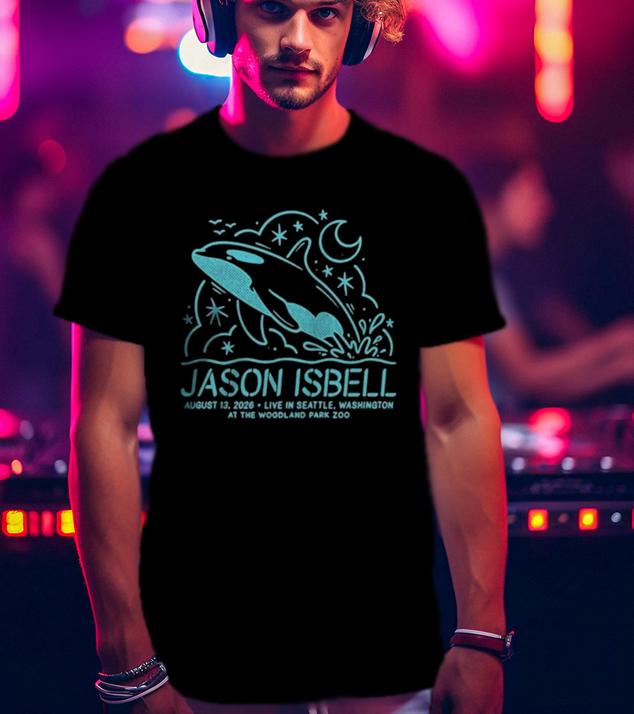 Jason Isbell Aug 13 2026 Seattle Woodland Park Zoo Whale Moon Stars T-Shirt
