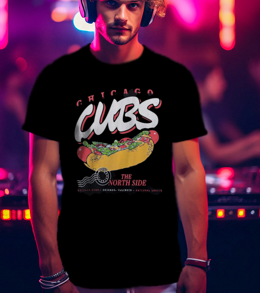 Chicago Cubs The North Side Hot Dog Chicago Illinois National League T-Shirt