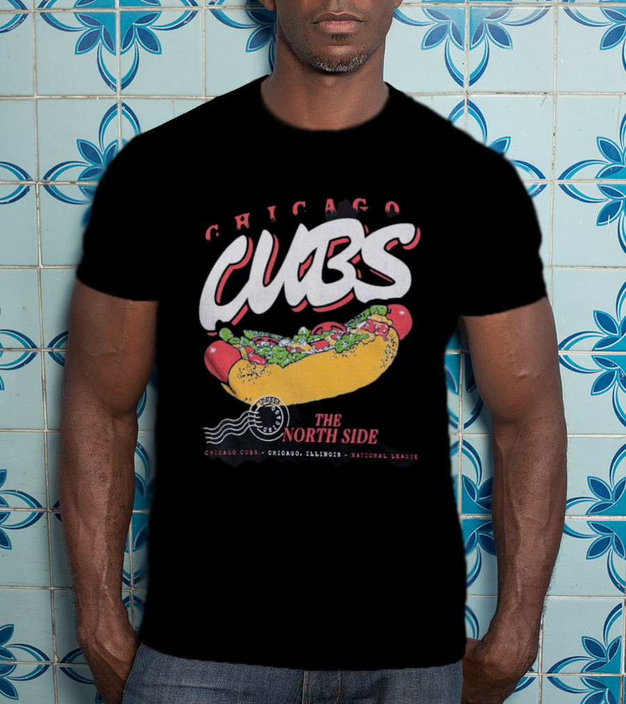 Chicago Cubs The North Side Hot Dog Chicago Illinois National League T-Shirt