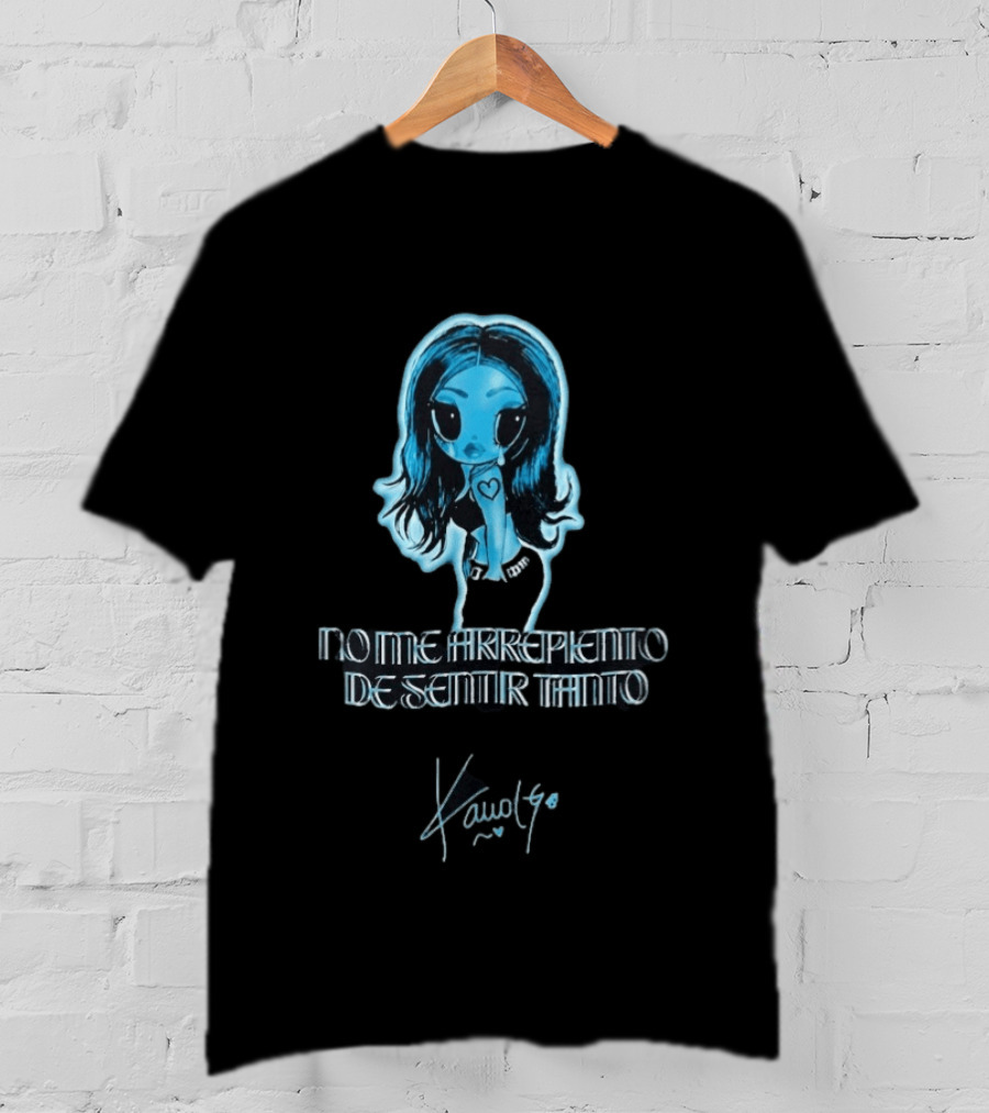 Karol G Electric Blue Glow Y2K No Me Arrepiento De Sentir Tanto T-Shirt