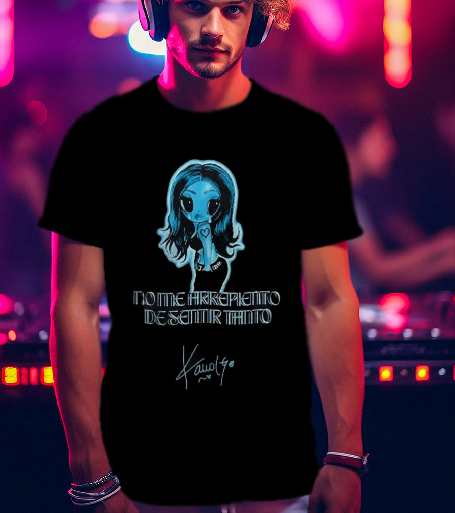 Karol G Electric Blue Glow Y2K No Me Arrepiento De Sentir Tanto T-Shirt