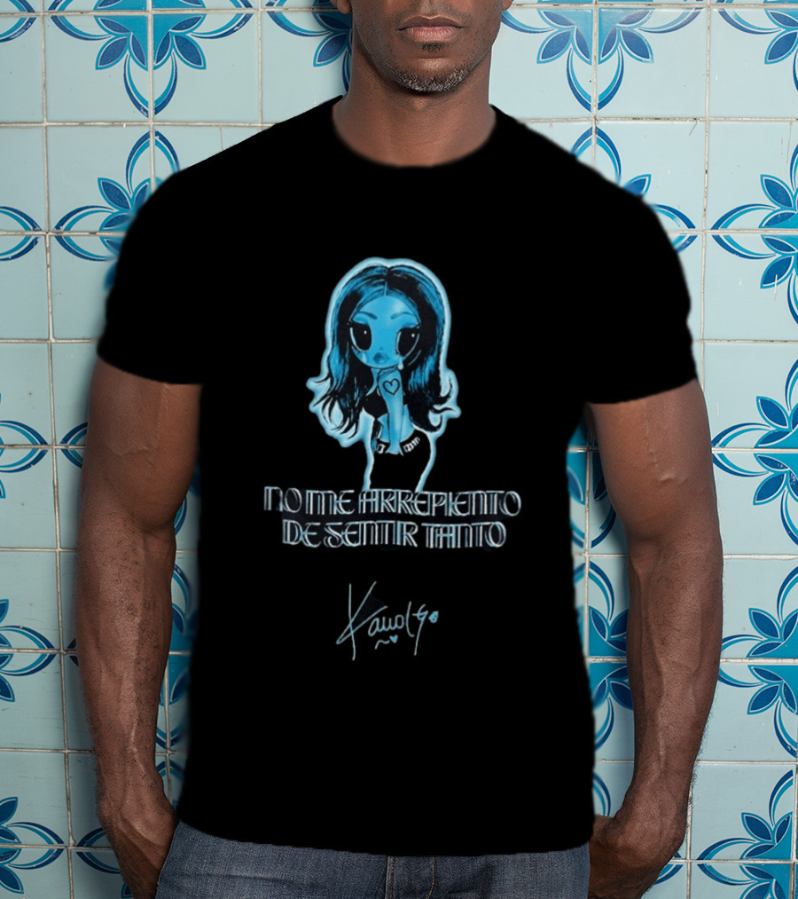 Karol G Electric Blue Glow Y2K No Me Arrepiento De Sentir Tanto T-Shirt