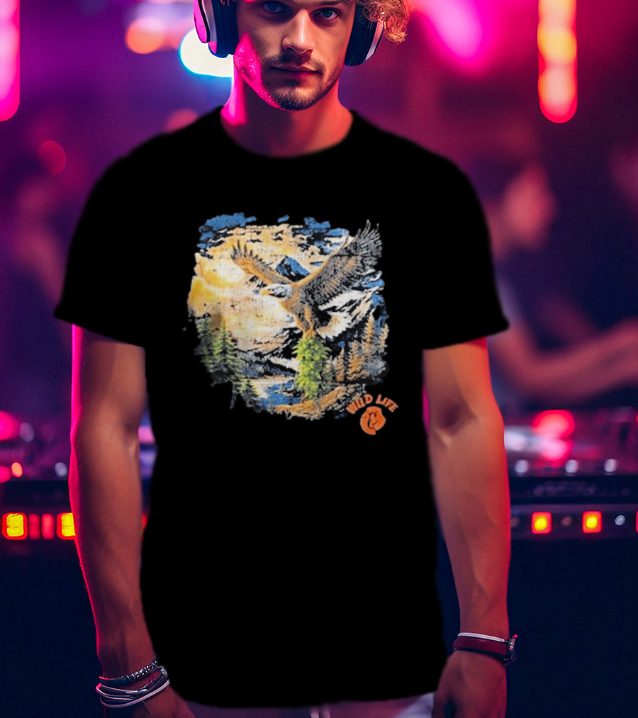 Cookies X Wildlife Soaring Eagle Mountain Scene T-Shirt