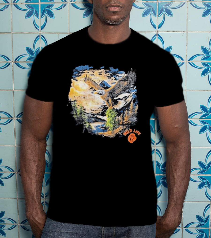 Cookies X Wildlife Soaring Eagle Mountain Scene T-Shirt
