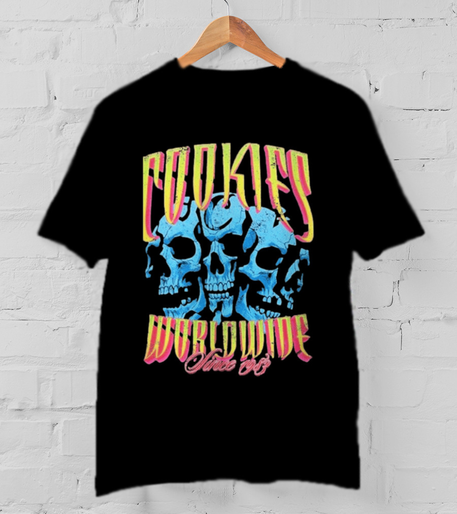 Cookies Worldwide Shattered Skulls Since 1989 T-Shirt