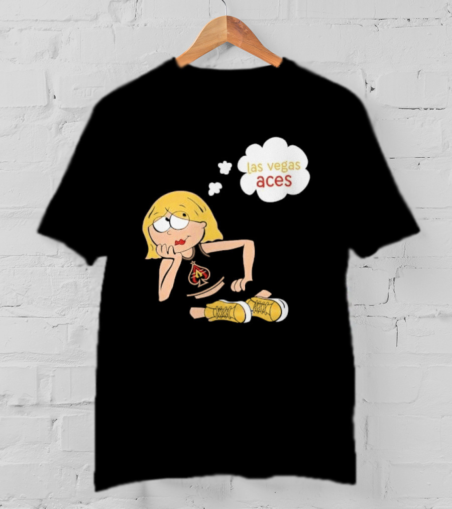 Las Vegas Aces WNBA Blonde Cartoon Girl Thought Bubble T-Shirt