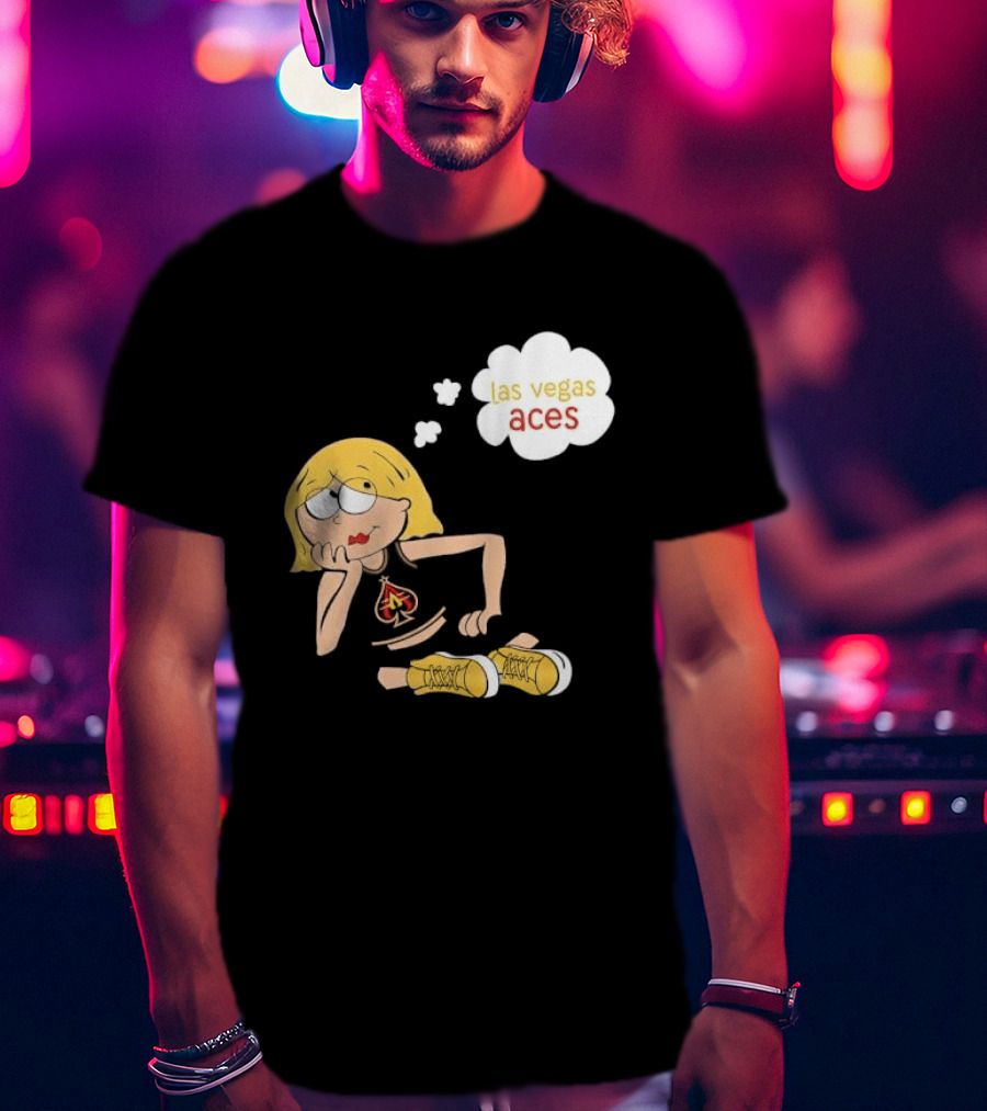 Las Vegas Aces WNBA Blonde Cartoon Girl Thought Bubble T-Shirt