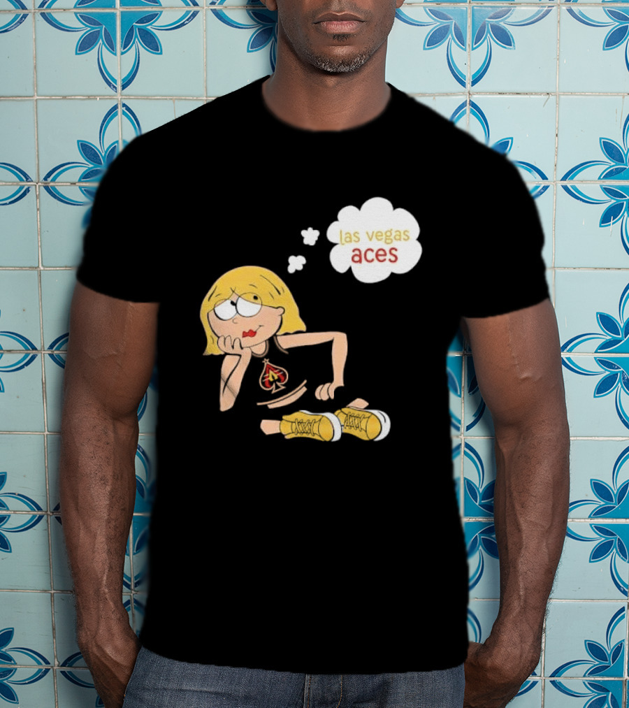 Las Vegas Aces WNBA Blonde Cartoon Girl Thought Bubble T-Shirt