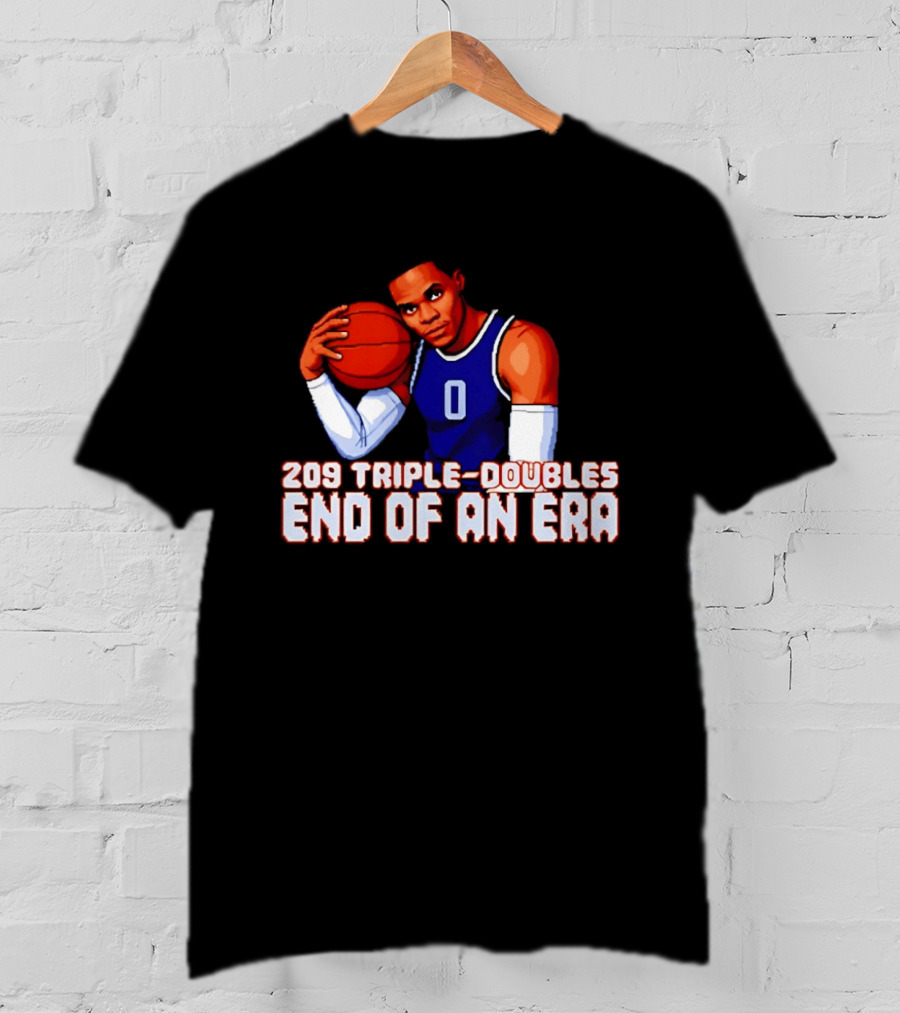 Russell Westbrook 209 Triple Doubles End Of An Era Basketball Legend Pixel T-Shirt