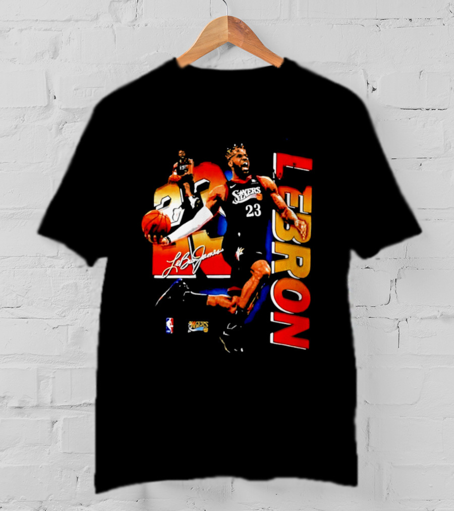 LeBron James 23 Sixers NBA Bootleg Philadelphia 76ers T-Shirt