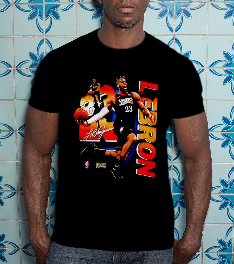 LeBron James 23 Sixers NBA Bootleg Philadelphia 76ers T-Shirt