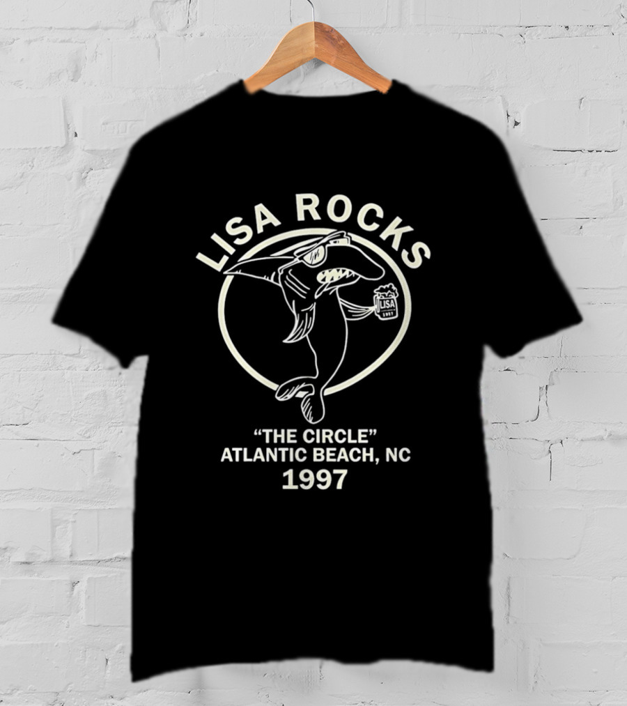 Lisa Rocks The Circle Atlantic Beach NC 1997 Shark T-Shirt