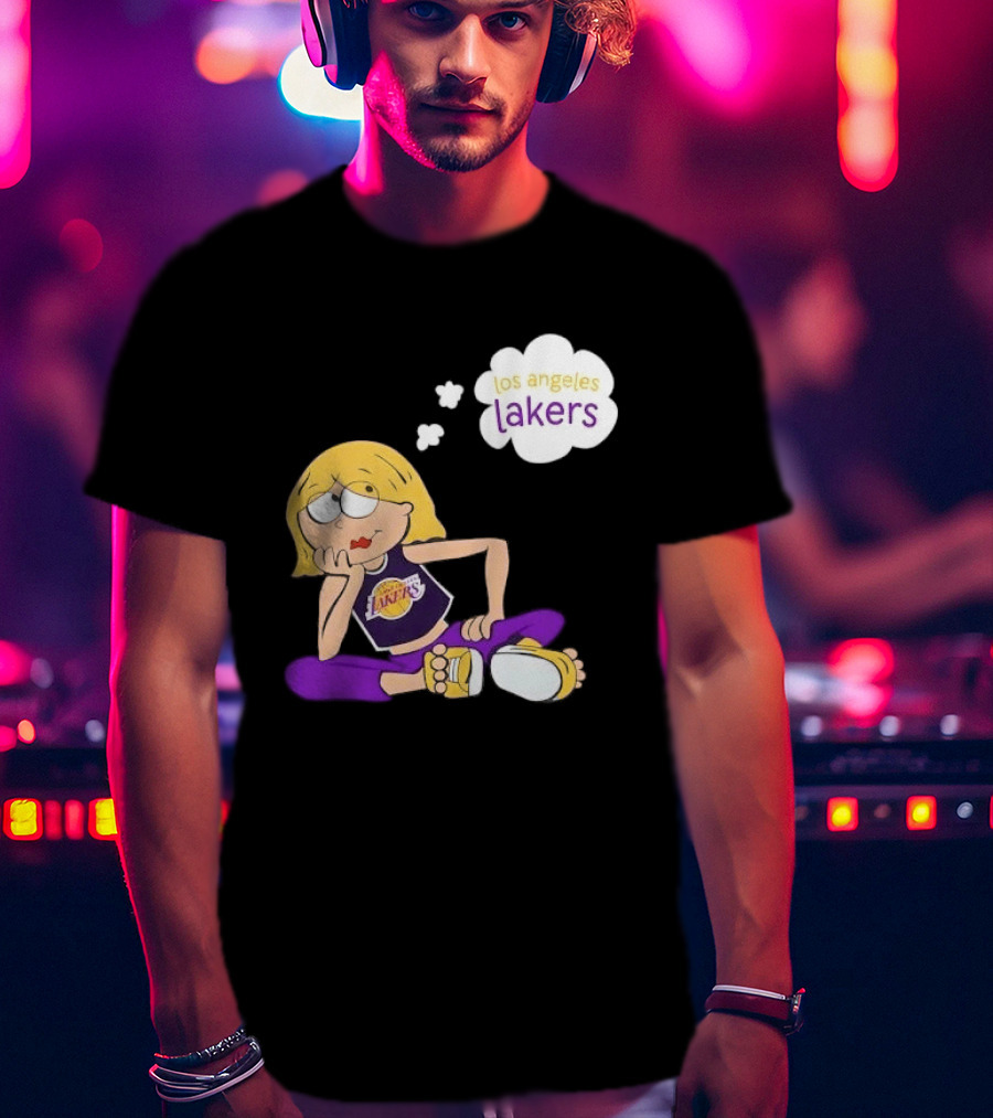 Los Angeles Lakers Cartoon Girl Daydreaming Thought Bubble T-Shirt