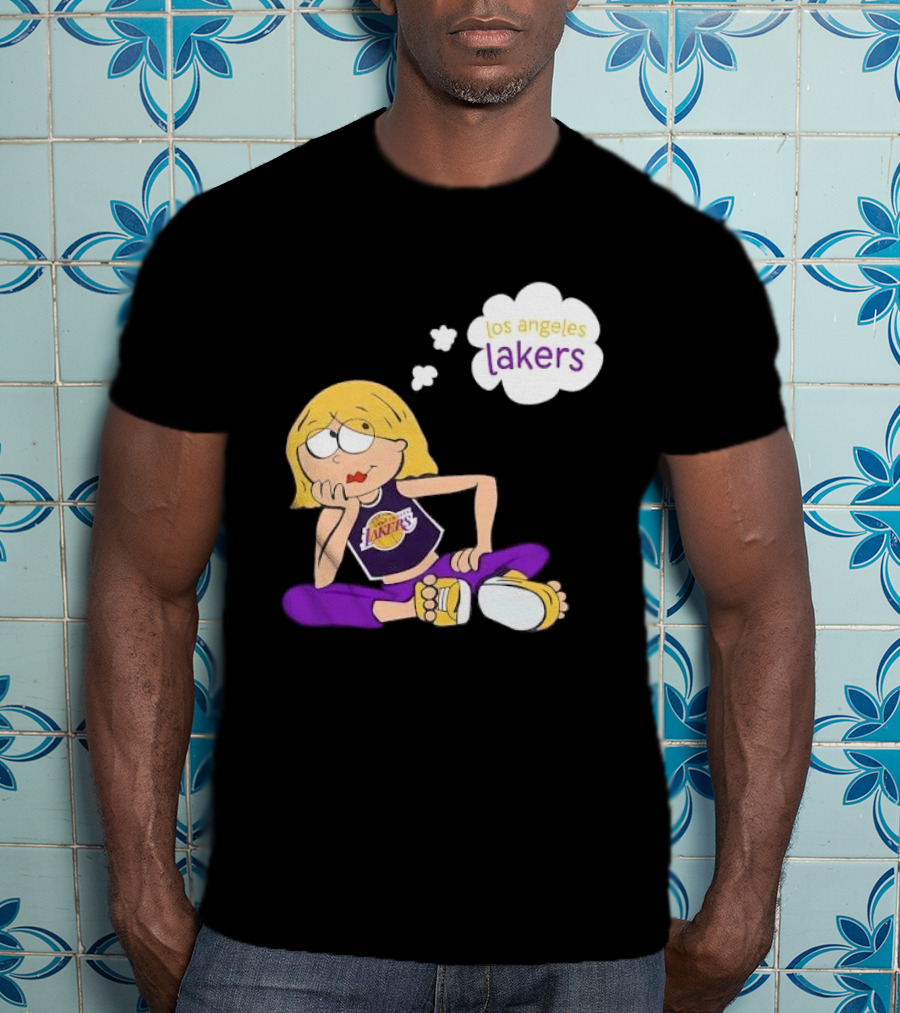 Los Angeles Lakers Cartoon Girl Daydreaming Thought Bubble T-Shirt