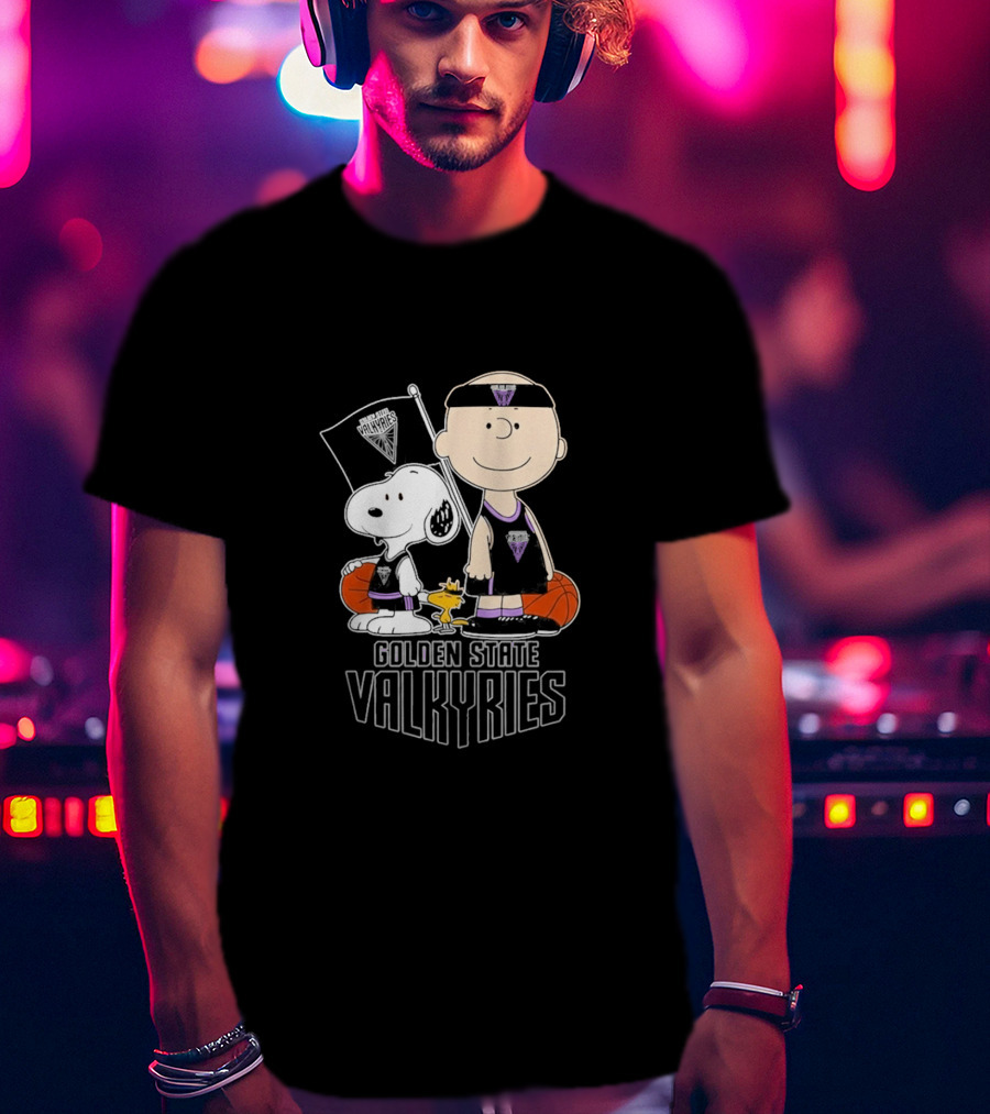 Golden State Valkyries Charlie Brown Snoopy WNBA Basketball T-Shirt