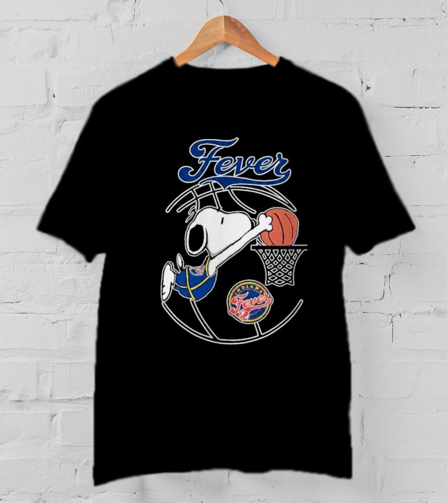 Snoopy Dunking Basketball Indiana Fever WNBA Peanuts T-Shirt
