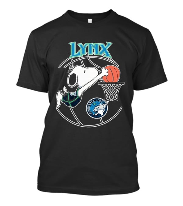 Snoopy Dunking Basketball Minnesota Lynx WNBA T-Shirt