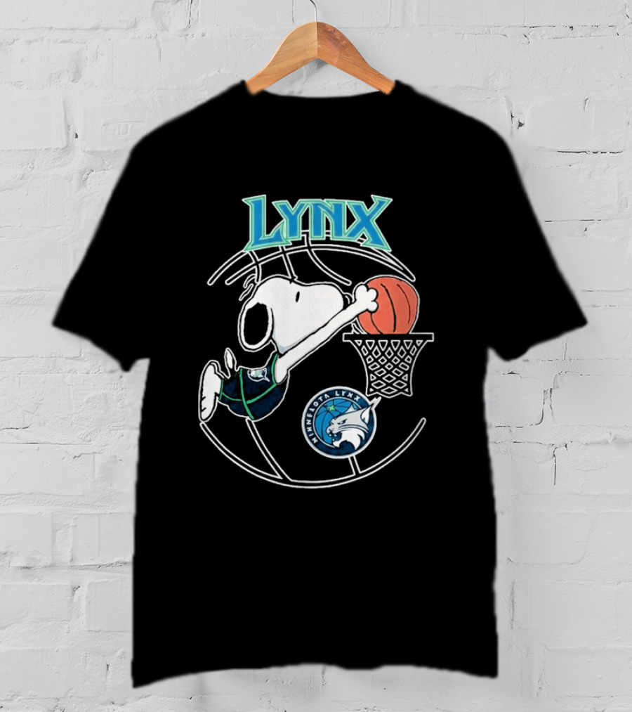 Snoopy Dunking Basketball Minnesota Lynx WNBA T-Shirt