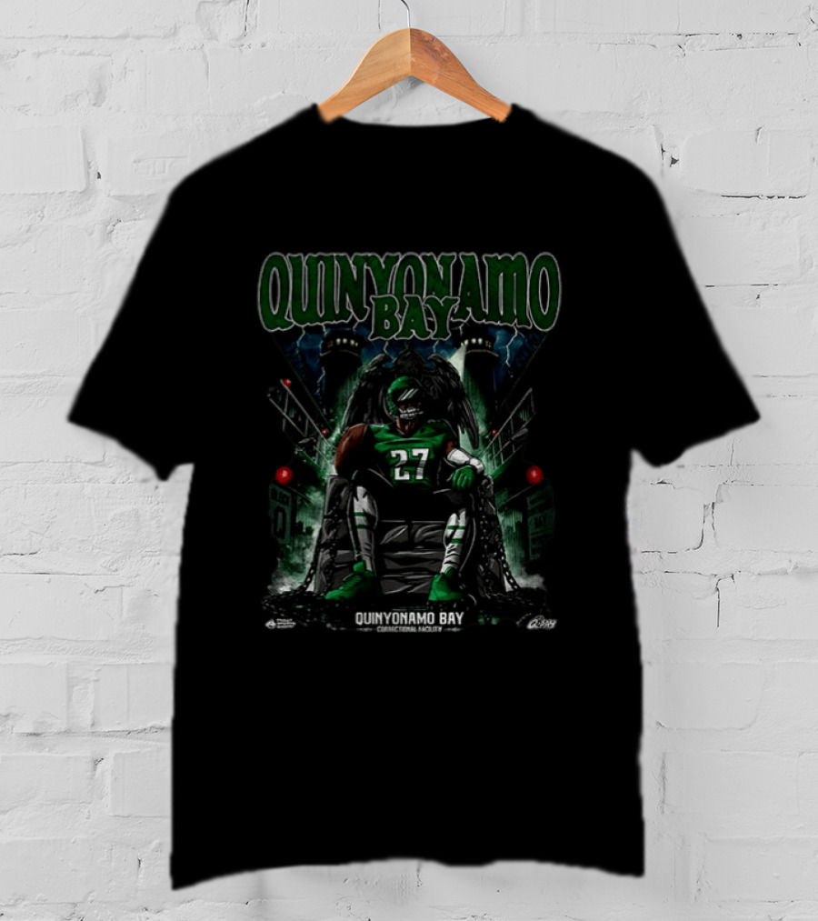 Quinyonamo Bay Philadelphia Eagles 27 Football Player Correctional Facility Mockup T-Shirt