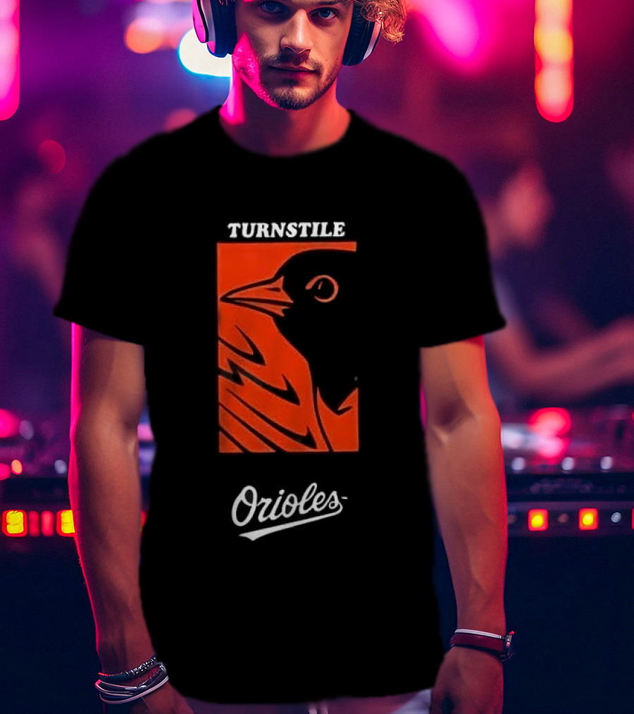 Turnstile Orioles Collaboration Bird Graphic Baltimore Team Merchandise T-Shirt