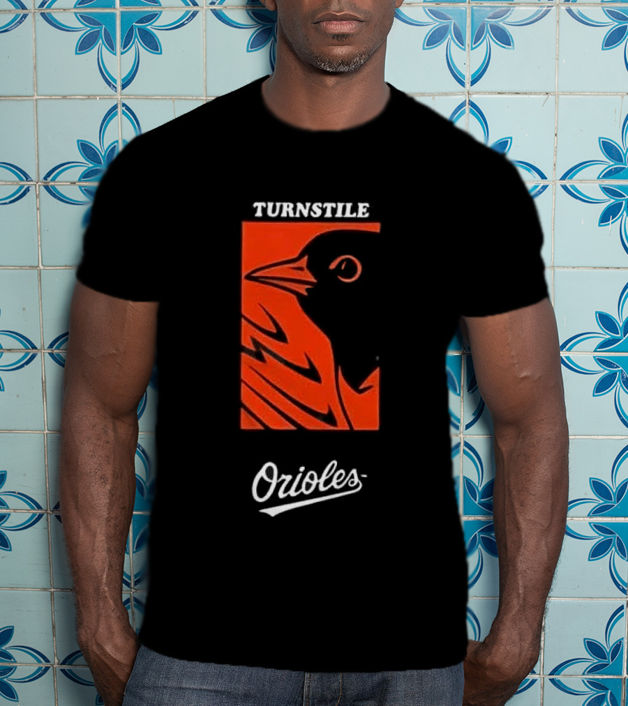 Turnstile Orioles Collaboration Bird Graphic Baltimore Team Merchandise T-Shirt