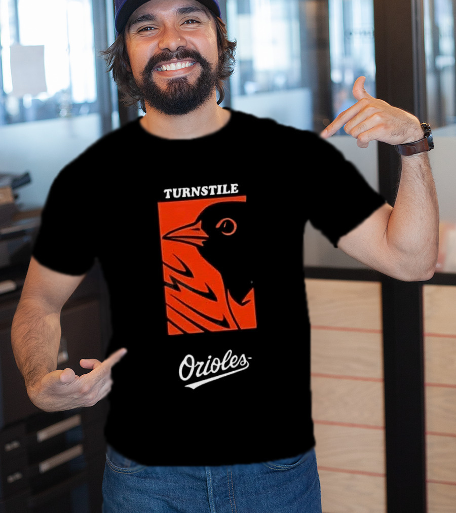 Turnstile Orioles Collaboration Bird Graphic Baltimore Team Merchandise T-Shirt